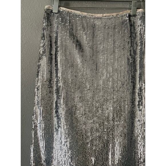 NWT J Crew Sequin Pencil Silver‎ Skirt - Picture 11 of 12